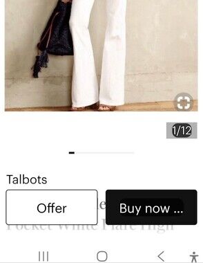 Talbots White High-Rise Flare Jeans - Clean Wide Leg